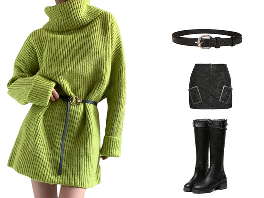 Don’t know how to match a sweater dress? Check out my matching guide!