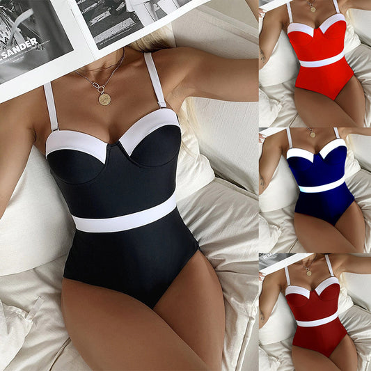 Sexy One-piece Swimwear with Padded Beach Women's Bikini Swimsuits