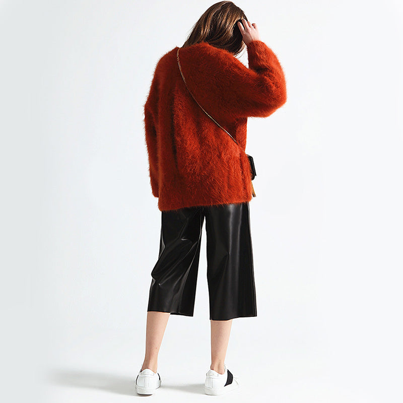 Long Sable Thickened Warm Pullover Sweater