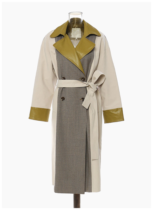 PATON Stitching Color Contrast Trench Coat