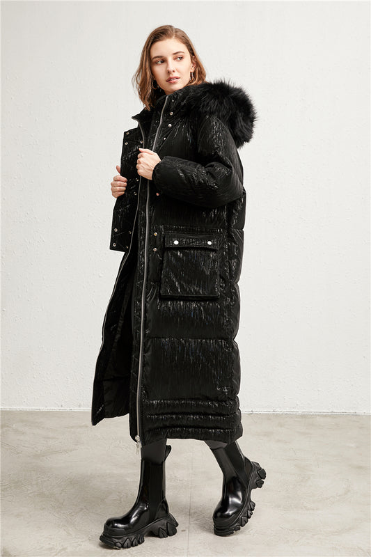 Hood Longline 90% Down & Feather Puffer Jacket for Women