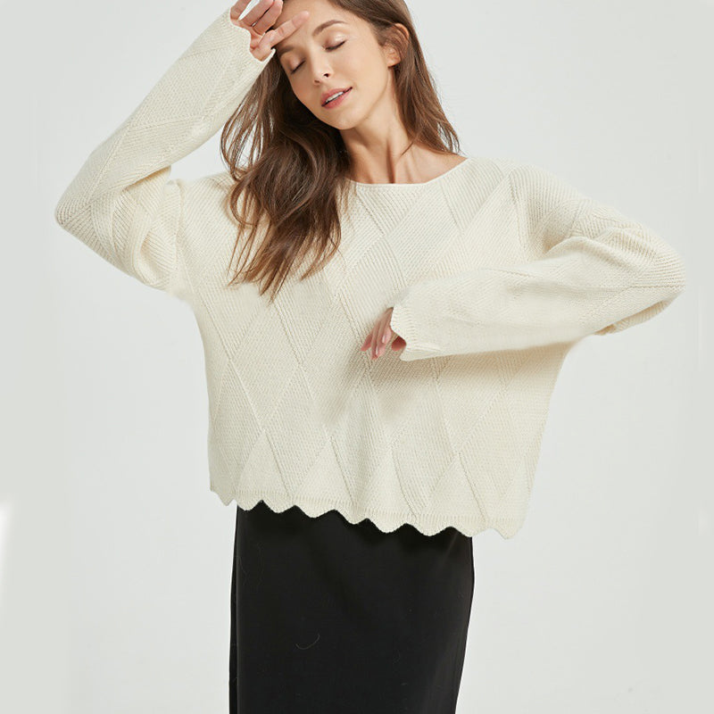 Autumn and Winter One-shoulder Wool Knitted Sweater