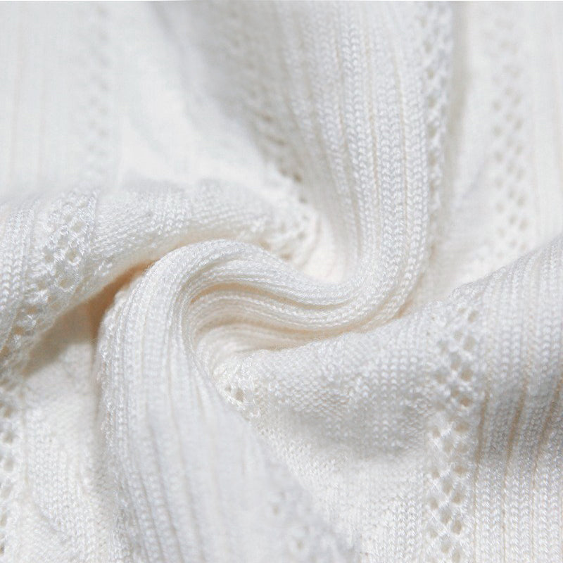 PATON Skeleton Short Sleeve Pullover Wool Knit Top