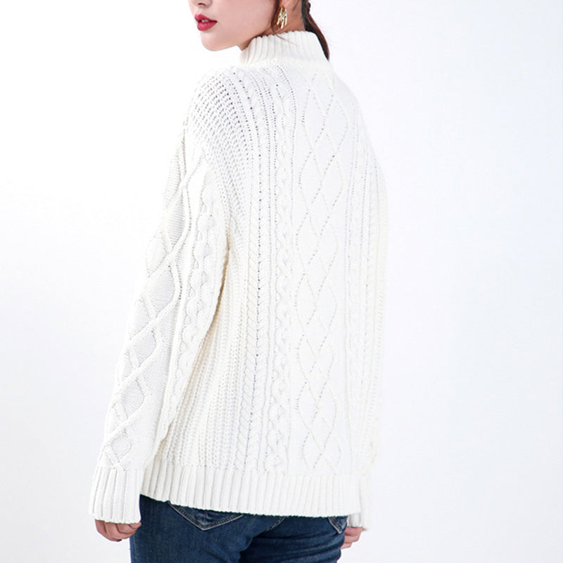 Women's Half Zip Pullover Sweater Long Sleeve Tops Knit