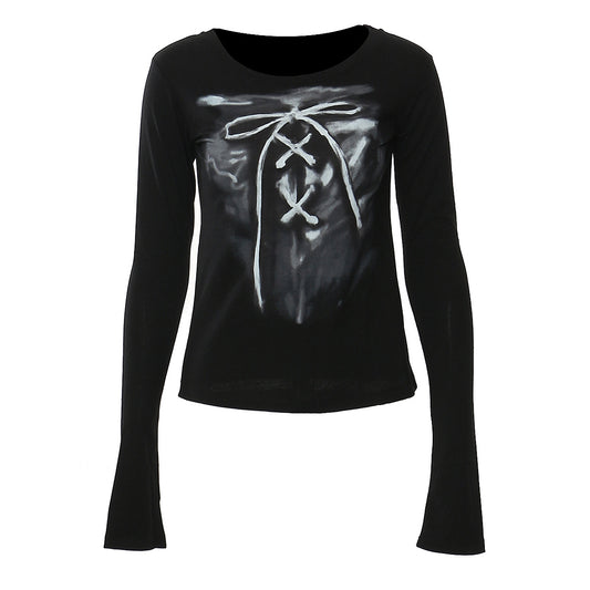 PATON Graffiti Strappy Knitted Long-sleeved Top