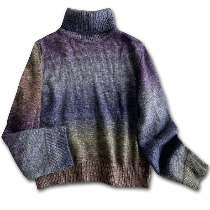 Knit Half-body Skirt Gradient Pullover Sweater