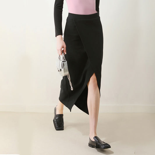 Women's Sexy High Split Elastic Waist Skinny Skirt