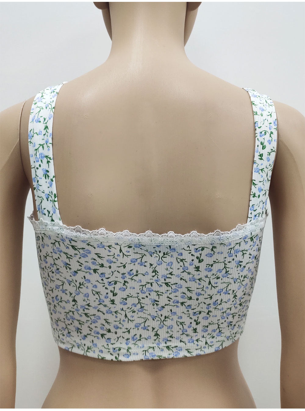 Lace women vest tank top Floral Print Corp Top