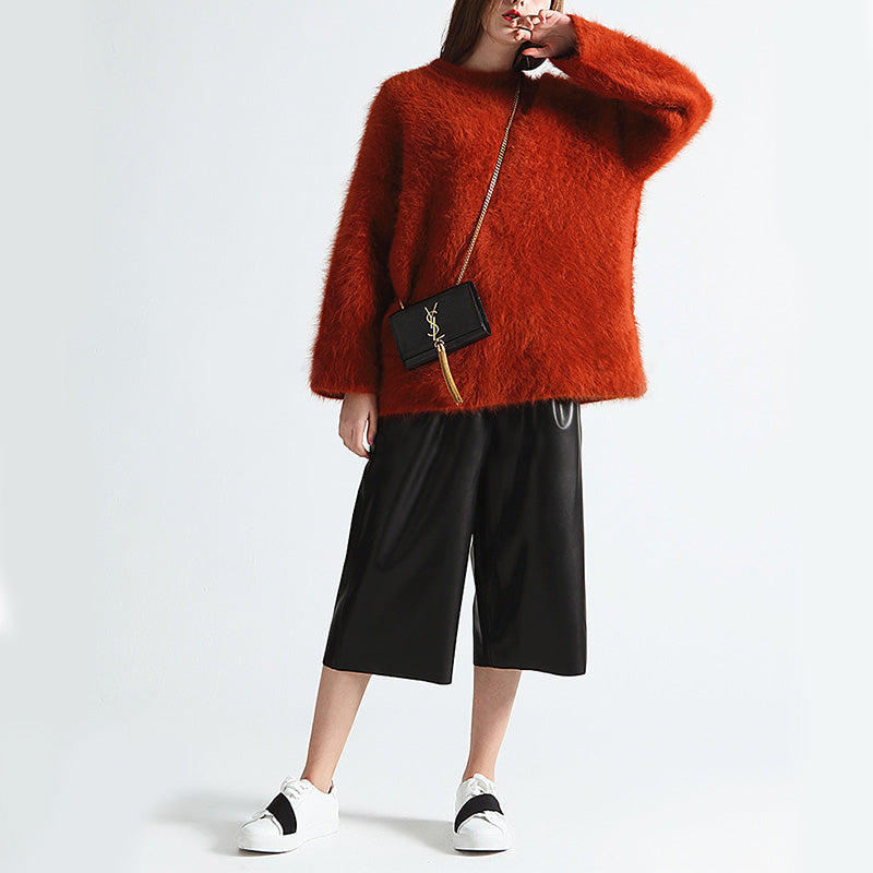 Long Sable Thickened Warm Pullover Sweater