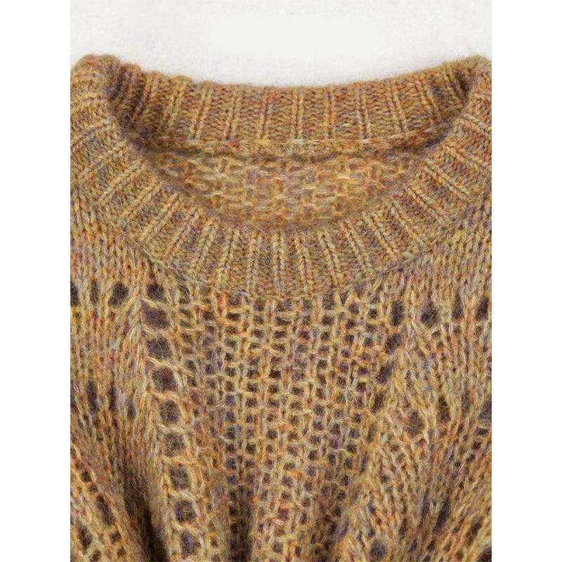 PATON Mohair Sweater Slouchy Style Cutout Knit Top