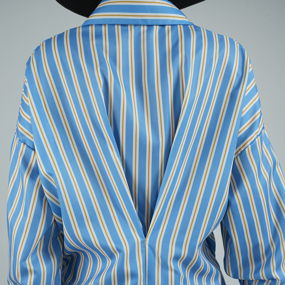 PATON Blue Waist Striped Shirt Dress