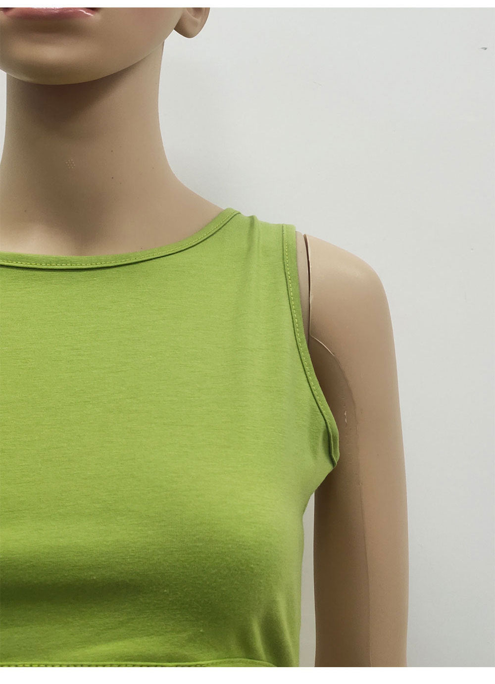 Green Bottom Slouchy Threaded Vest Sexy Top for women