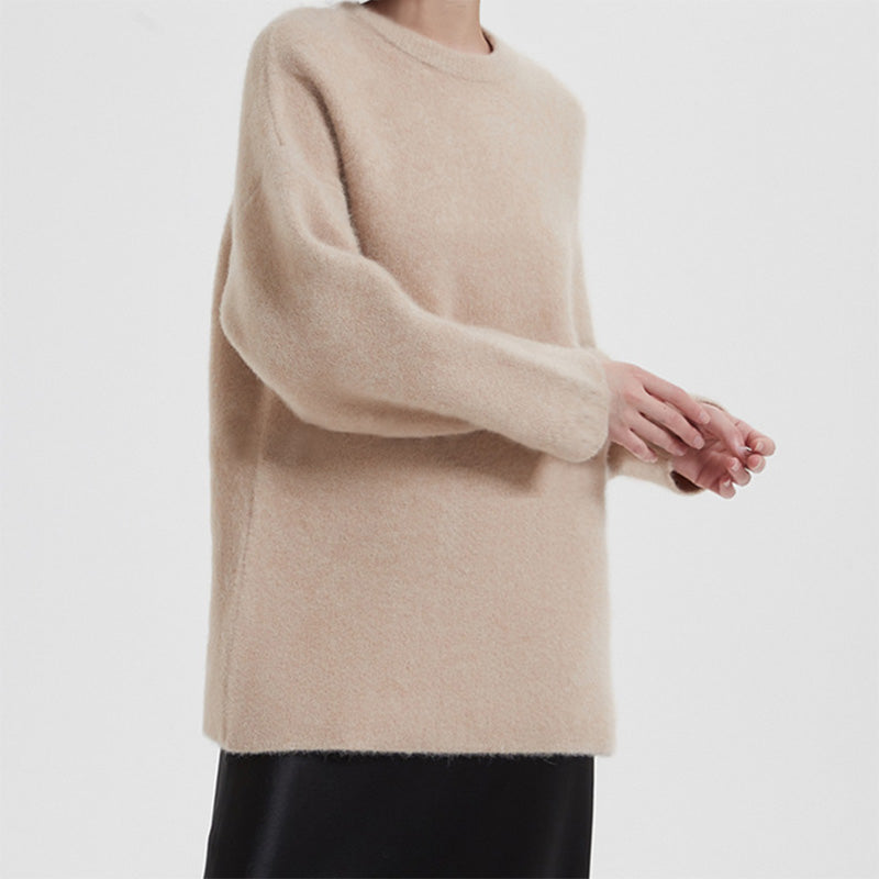 Fluffy Alpaca Crew Neck Sweater