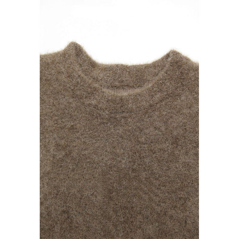 Fluffy Alpaca Crew Neck Sweater