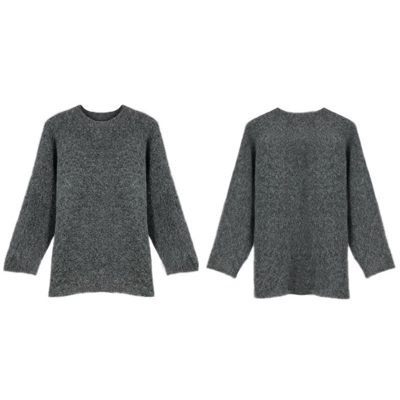 Fluffy Alpaca Crew Neck Sweater