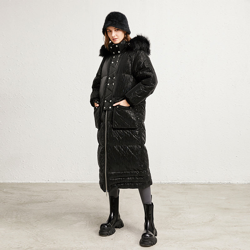 Hood Longline 90% Down & Feather Puffer Jacket for Women