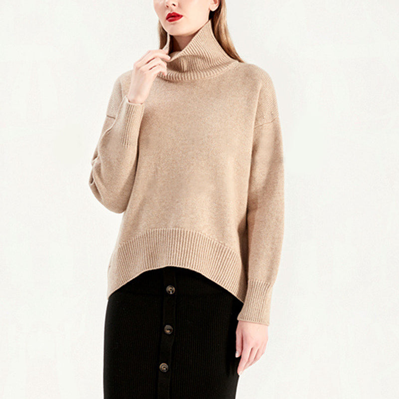 Women's Turtleneck Cashmere Loose Pullover Sweater