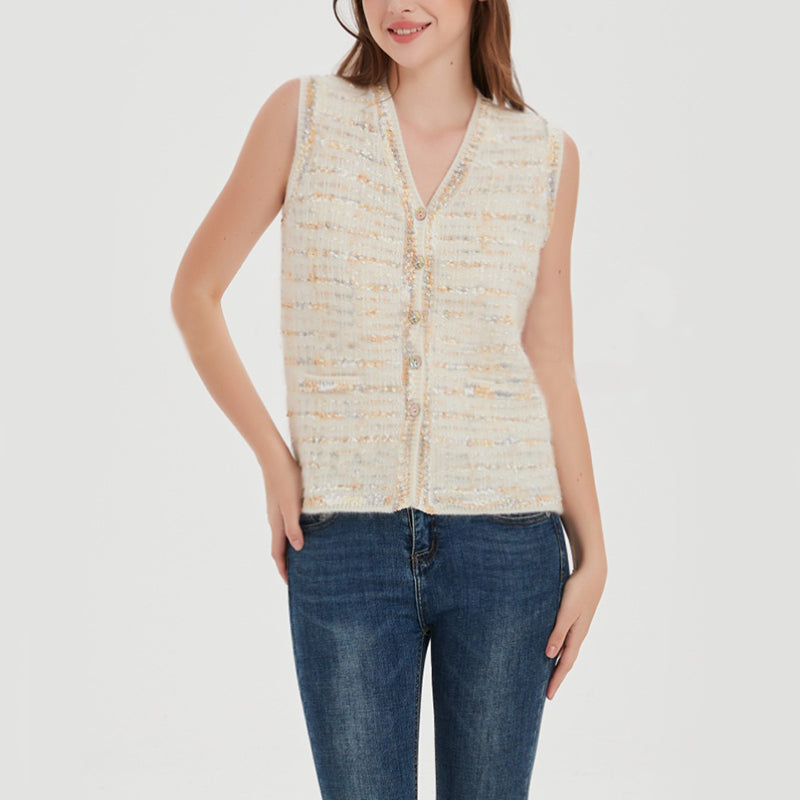 PATON Knitted Mohair Sleeveless Jacket Vest