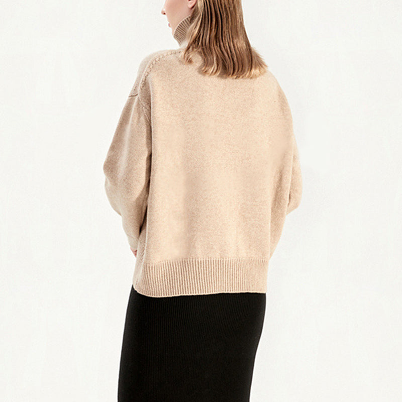 Women's Turtleneck Cashmere Loose Pullover Sweater