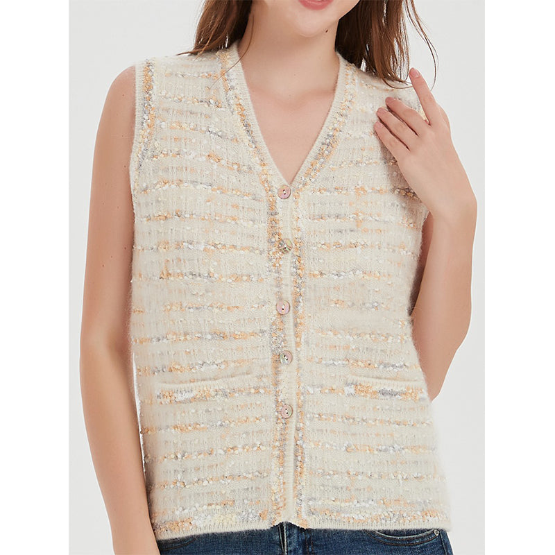 PATON Knitted Mohair Sleeveless Jacket Vest