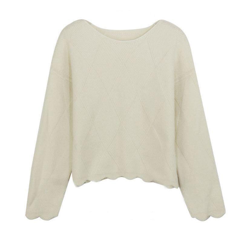 Autumn and Winter One-shoulder Wool Knitted Sweater