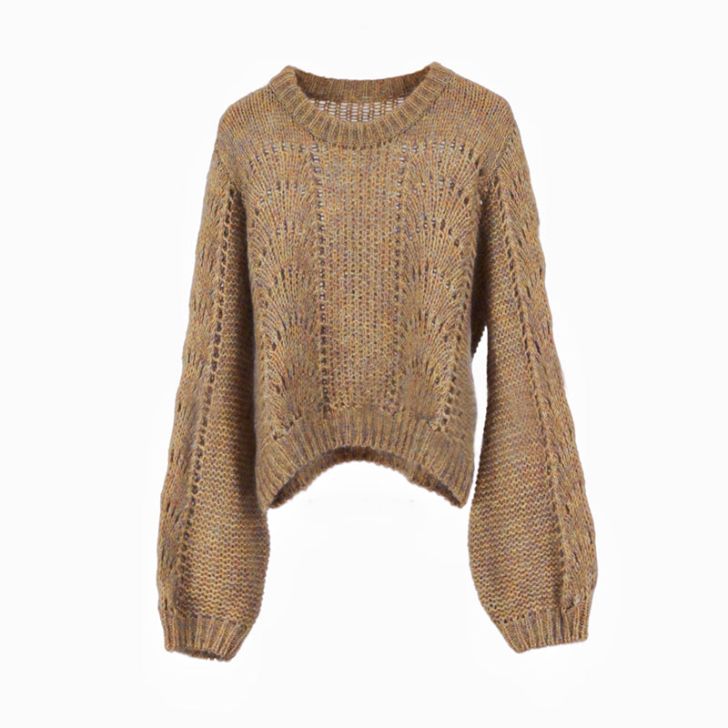 PATON Mohair Sweater Slouchy Style Cutout Knit Top