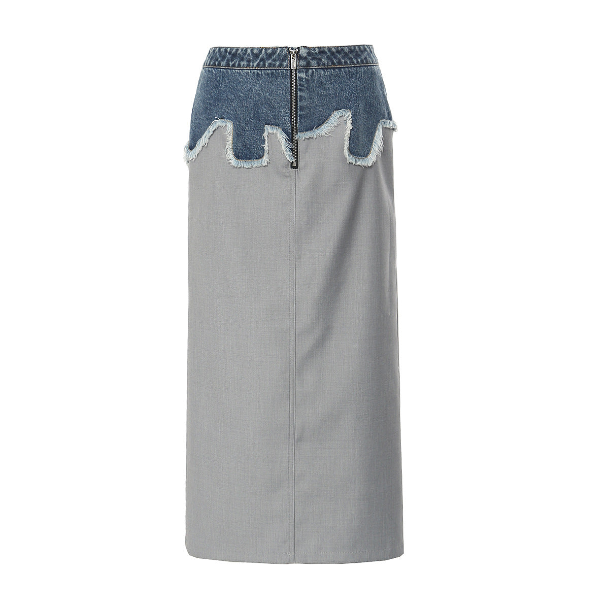 PATON Splicing High Waist Jean Skirts