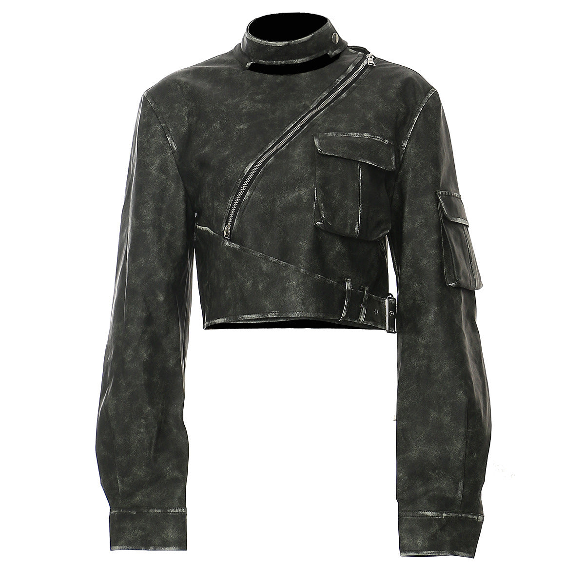 PATON Long Sleeve Zipper Leather Jacket