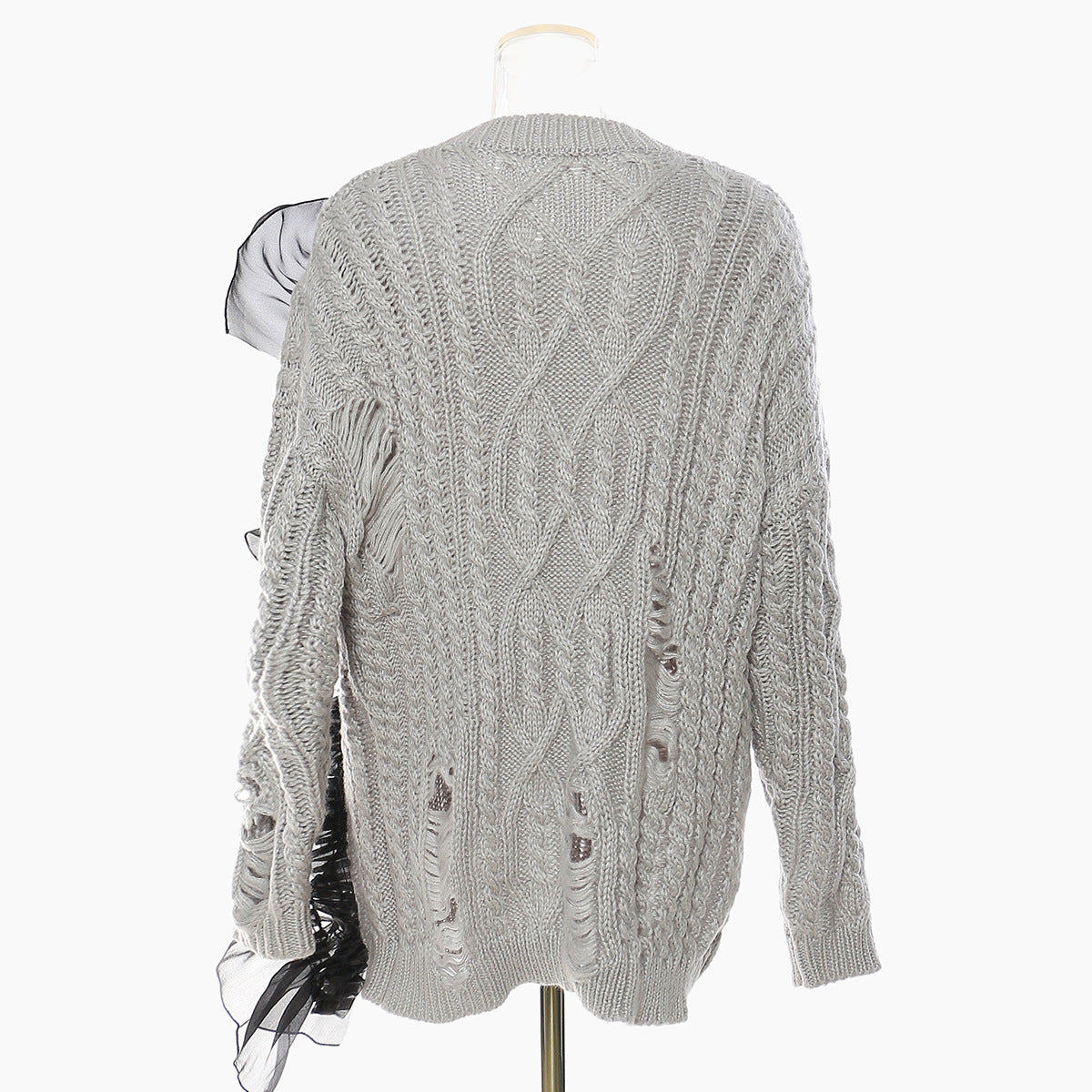 PATON Distressed Lace Patchwork Sweater