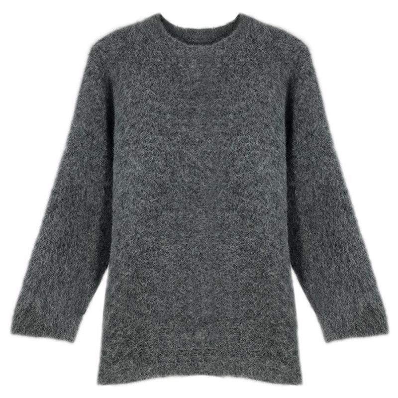 Fluffy Alpaca Crew Neck Sweater