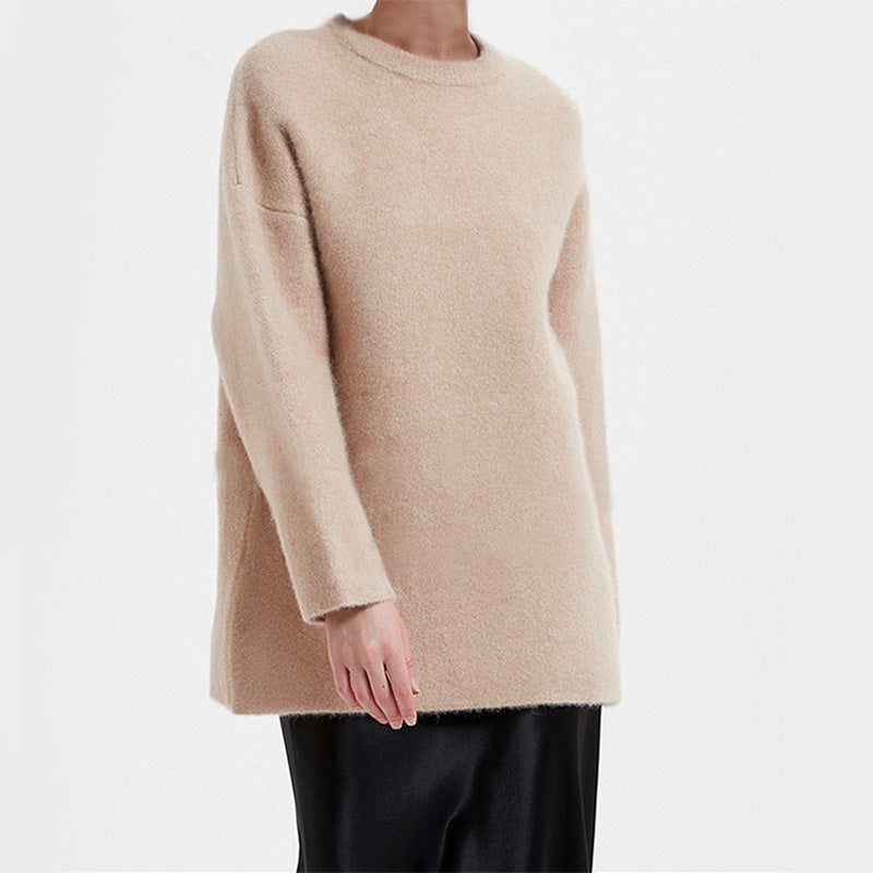 Fluffy Alpaca Crew Neck Sweater