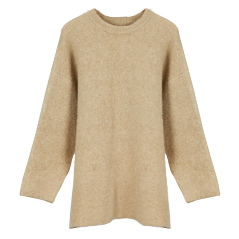 Fluffy Alpaca Crew Neck Sweater